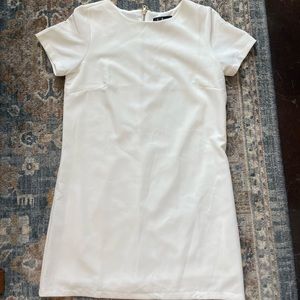 Lulus - White Short sleeve dress (mini length) with gold zipper - size medium